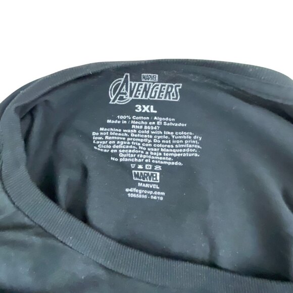 Marvel Avengers Men's Black Panther Tee Shirt 3XL Cotton Embroidered Gothic Logo - Picture 3 of 7